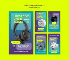 INS风格电子设备产品宣传X5模板